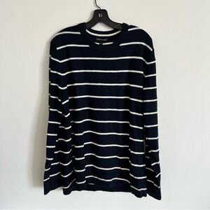 BANANA REPUBLIC blue and white stripe sweater Sz L